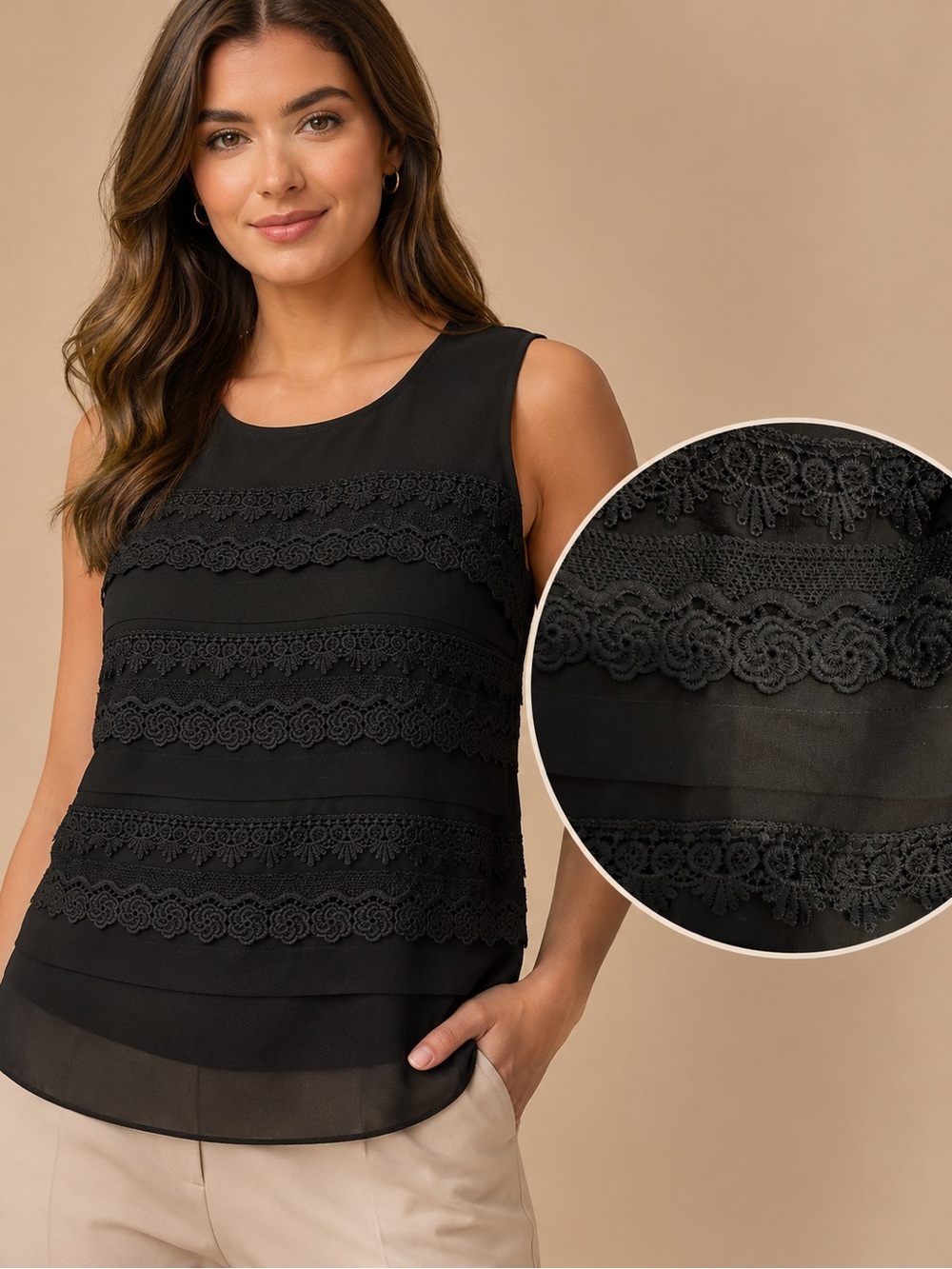 Avenue Black Embellished Sleeveless Blouse Plus Size Chic 18/20